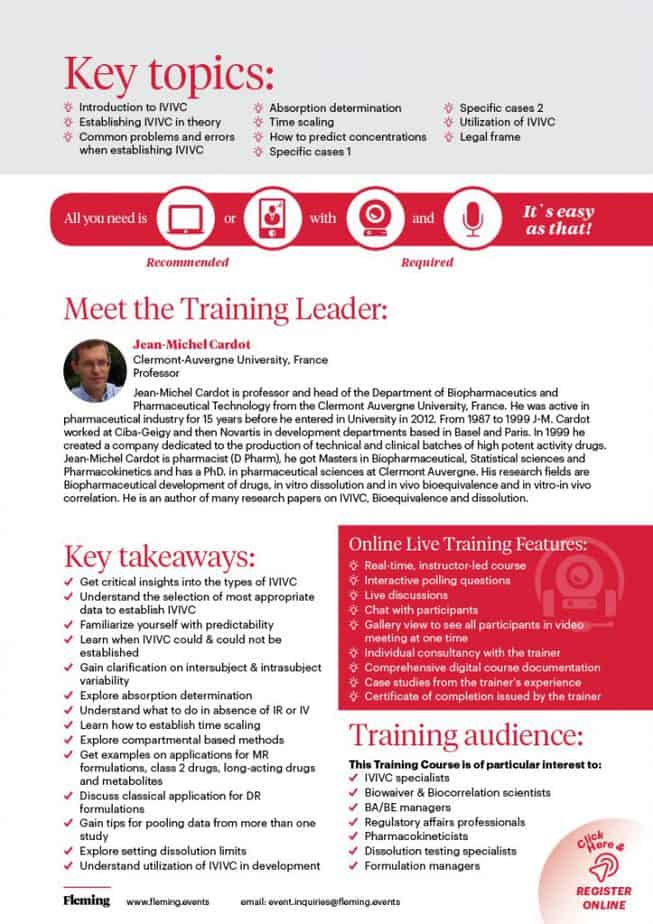 Advanced IVIVC Professional Training Course | Fleming